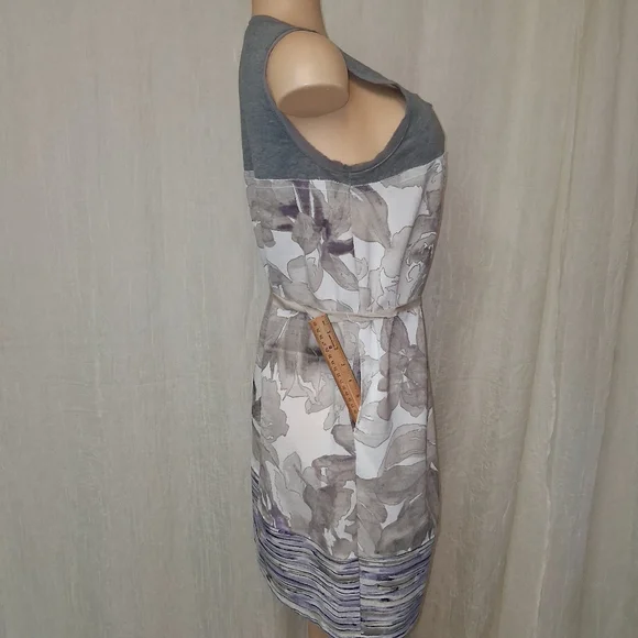 Simply Vera Vera Wang Women Size M Gray and White Floral Midi Dress - Picture 8 of 16